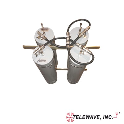 Duplexer Pasa-Banda-Rechazo de Banda, 144-174 MHz, 4 Cavidades (5Dia.) 600 kHz, 1.5 dB, 350 Watt, N Hembras.