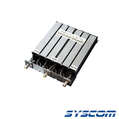 Duplexer SYSCOM en UHF, 6 Cav. 490-520 MHz, 50 Watt, 5 MHz Sep. Rechazo de Banda, BNC Hembras.