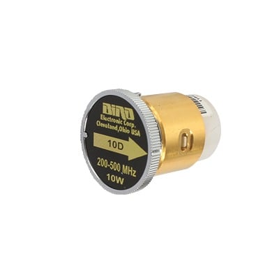 Elemento de 10 Watt en linea 7/8 para Wattmetro BIRD 43 en Rango de Frecuencia de 200 a 500 MHz.
