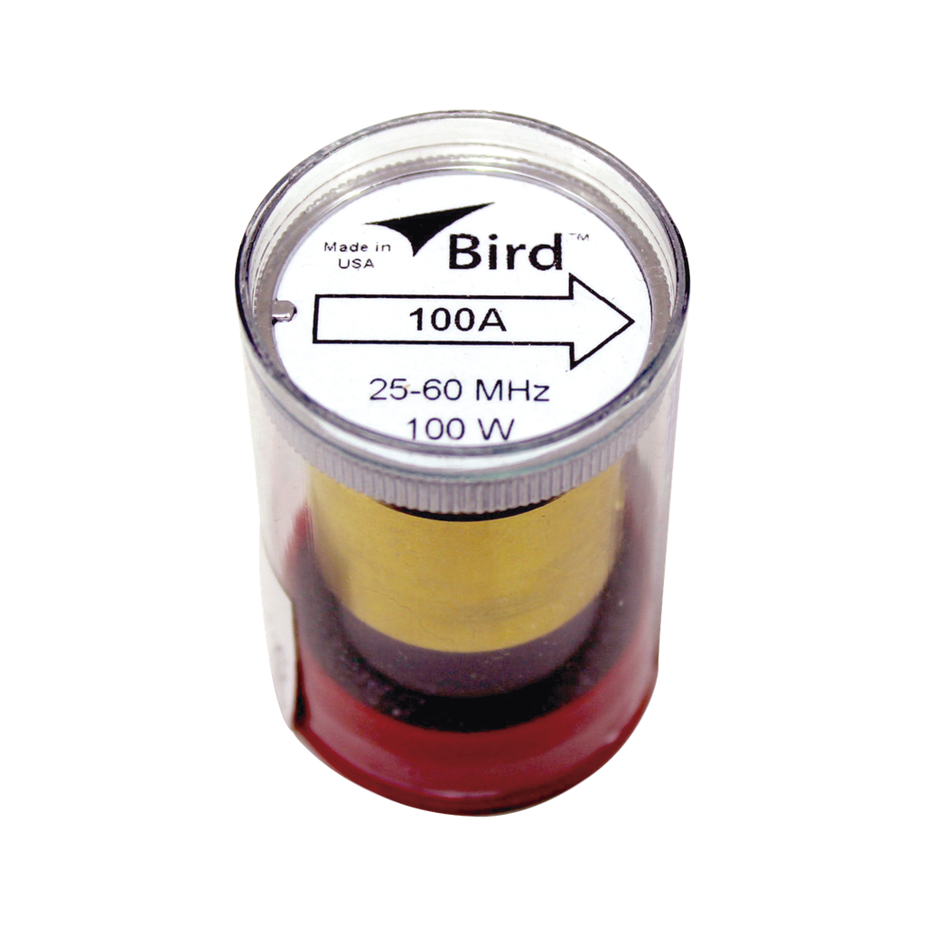 Elemento de 100 Watt en Línea 7/8 para Wattmetro BIRD 43 en Rango de Frecuencia de 25 a 60 MHz.