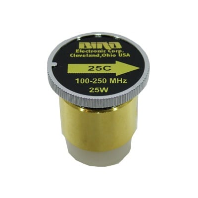 Elemento de 25 Watt en linea 7/8 para Wattmetro BIRD 43 en Rango de Frecuencia de 100 a 250 MHz.