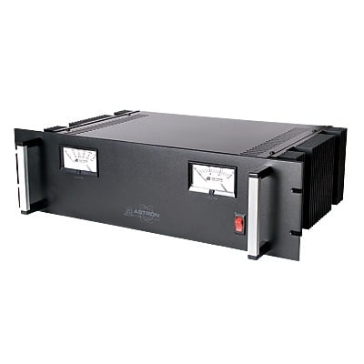 [RM-50MBB] Fuente de poder 13.8Vcc, 50A, lineal regulada con circuito cargador de baterías, medidores, para instalación en rack