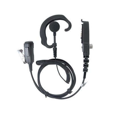 [SPM-311EB] Micrófono de solapa y audífono ajustable al oído para KENWOOD Serie 80/ 90/ 140/ 180/ NX200/ 410. Compatible con VOX de la serie 180 y NX200.