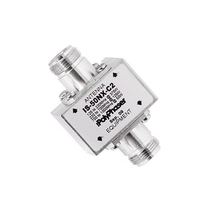 [IS-50NX-C2] Protector Coaxial RF de CD Para 125 - 1000 MHz Con Ceja lateral y Conectores N Hembra en Ambos Lados, 50 ?