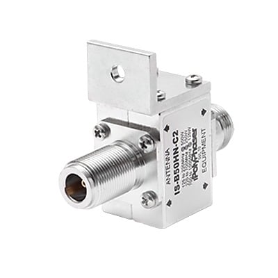 [IS-B50HN-C2] Protector RF Coaxial Para 125 a 1000 MHz Con Ceja Frontal Con Conectores N Hembra en Ambos Lados, 50 ?