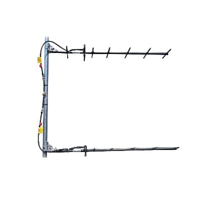 [SY3072-SF4SNM] Antena Yagi Doble Direcional de 7 elementos, 470-490 MHz, 12.5 dB, 20 MHz, 250 Watt, Anodizada en Negro, N Macho.