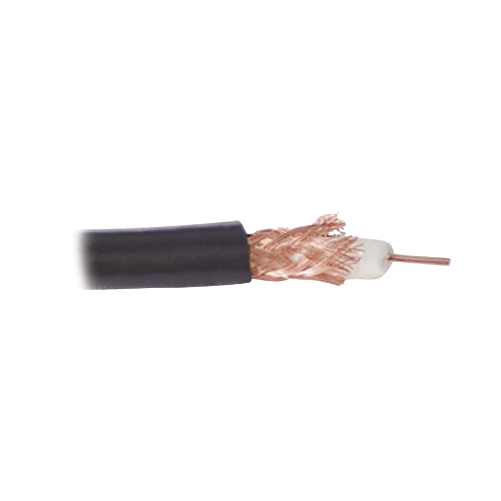[RG59USYSCOB] ( Precio por metro ) Cable RG59, conductor central de alambre de cobre calibre 20, blindado de malla trenzada de cobre 80%, aislante de polietileno sólido. Hasta agotar existencias