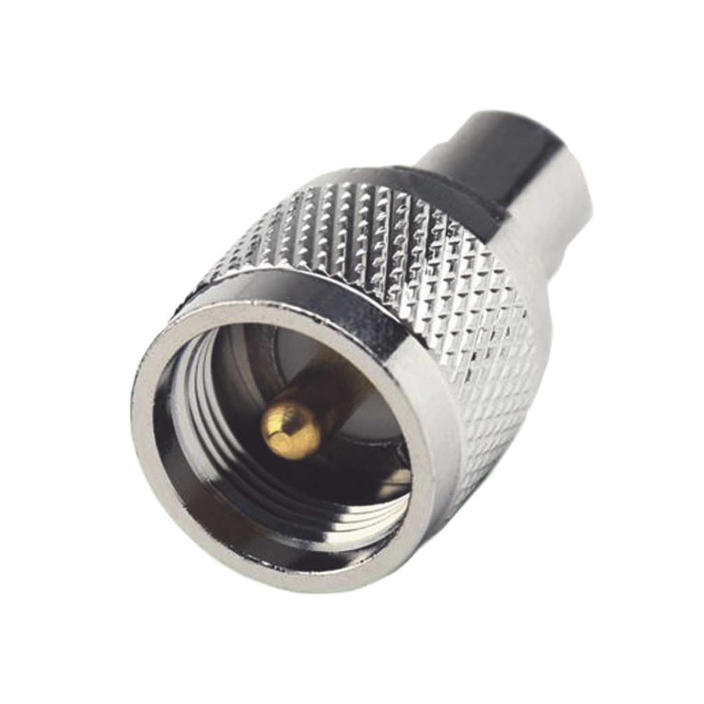 [RFE-6112] Adaptador en Línea de FME Macho a UHF Macho (PL-259), Níquel/ Oro/ Teflón.