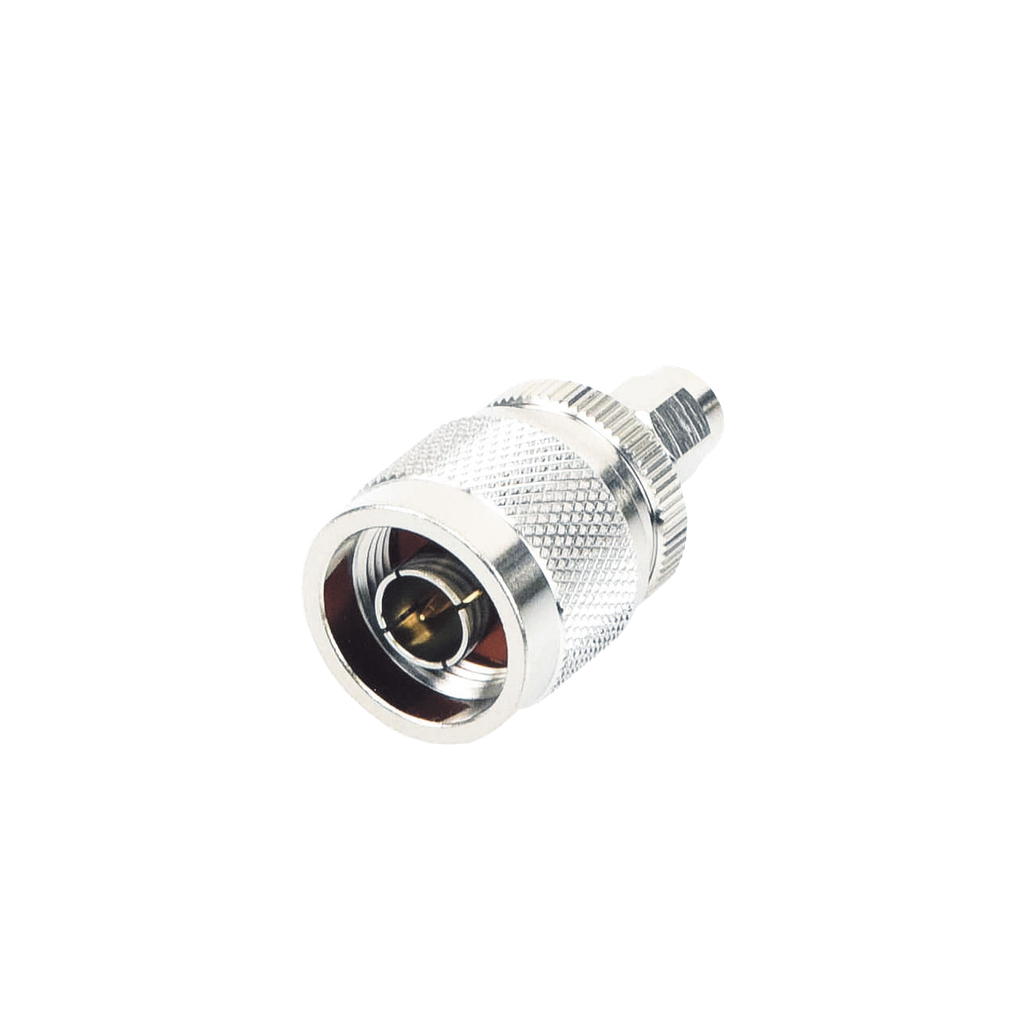 [RP-3453] Adaptador en Línea, de Conector SMA Macho Inverso a N Macho, Níquel/ Oro/ Teflón.