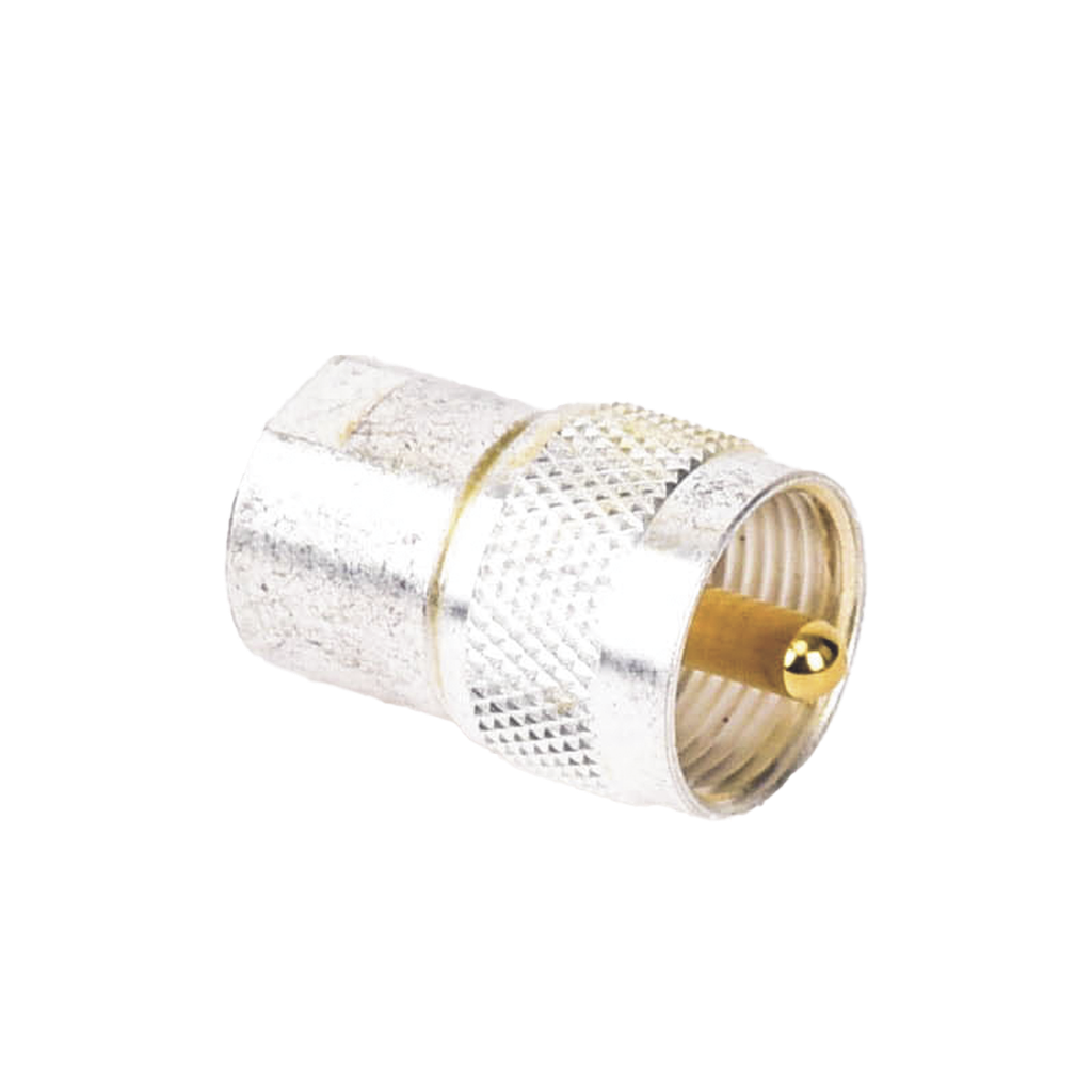 Adaptador UNIDAPT Hembra a UHF Macho (PL-259). Plata / Oro / Teflón.