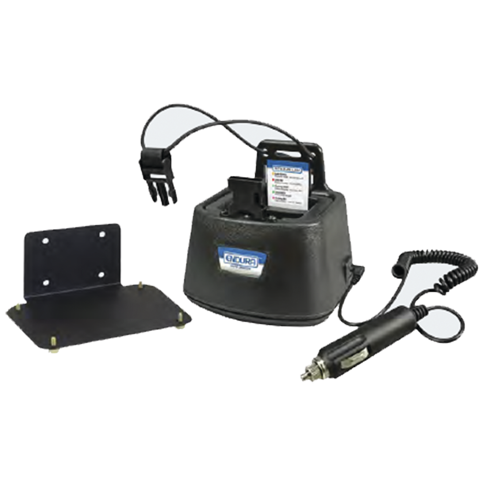 Cargador vehicular ENDURA con tirantes para radio y accesorios de montaje alternativa para el cargador KSC24