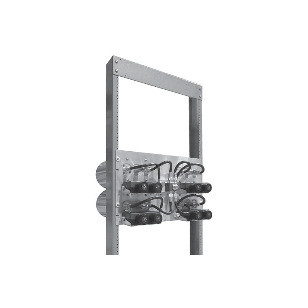 [M106-860-4TP] Combinador en Panel para Rack 19 851-869 MHz, 4 Canales (6 Diam.) 500 kHz, 100 Watt, N Hembras.