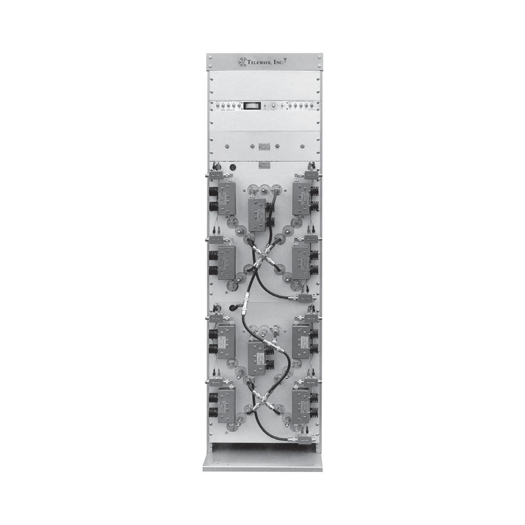 Combinador Panel en Rack 19 de 746-806/ 800-869 MHz, 8 Canales (8 Diam.), 250 kHz, 150 Watt, N Hembras.