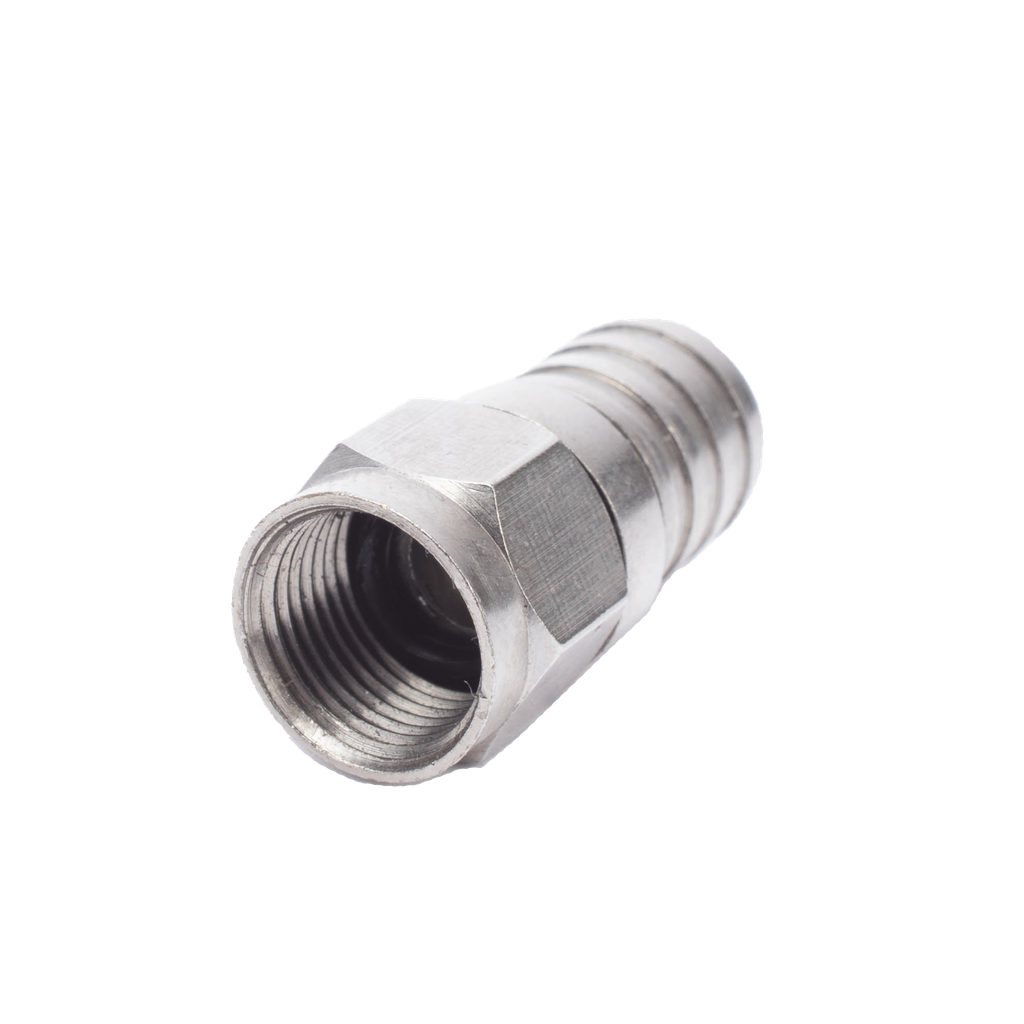 [RFF-1402-08] Conector F Macho, 75 Ohm, Plegable para Cable RG-6/U sin pin, Niquel/Polietileno.