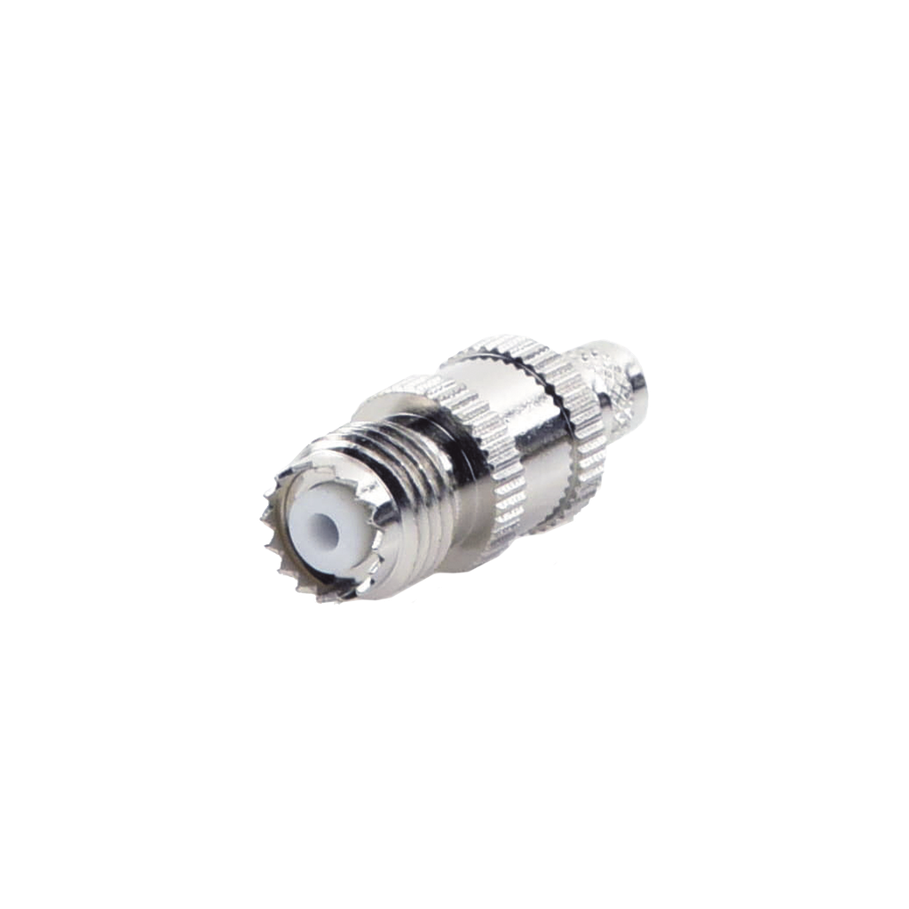 [RFU-601-1X] Conector Mini-UHF Hembra en Línea, de Anillo Plegable para Cable Coaxial RG-8/X, 9258, LMR-240, Níquel/ Plata/ Teflón.