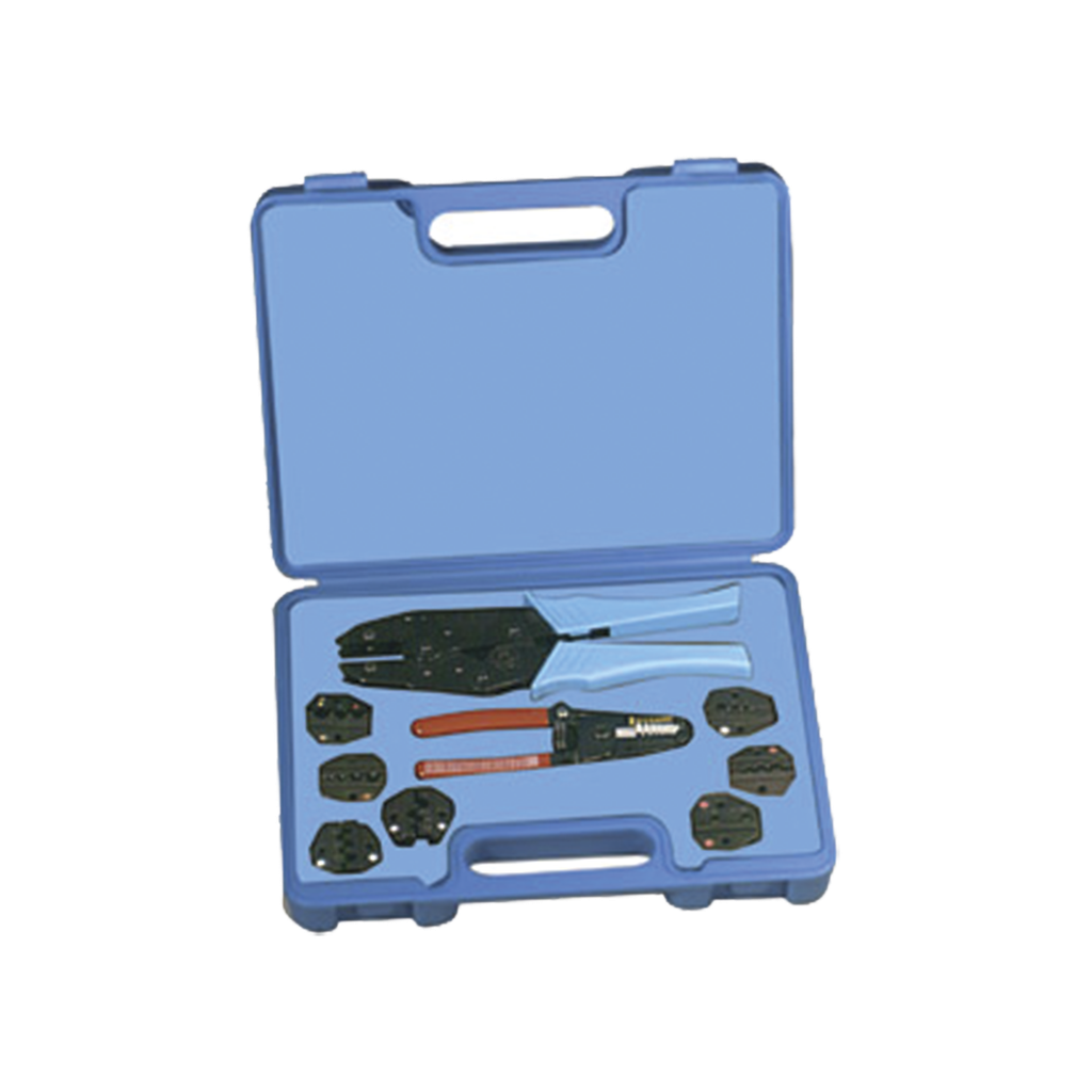 [RFA-4005-500] Kit en Estuche Plástico con 7 Muelas para Instalar Terminales en Cable, Pinzas RFA-4005-20 y Desforradora de Cable.
