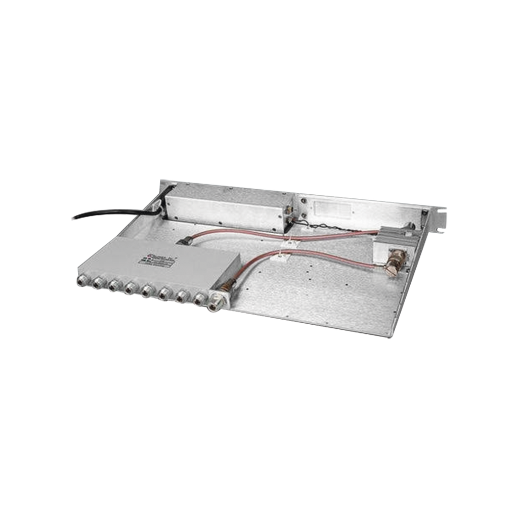[TWR8-450-1RTT] Multiacoplador Compacto para 400-512 MHz, 40 MHz de Ancho-Banda, 0-18 dB de Ganancia, 8 puertos, 1 Unidad Rack (1.75) de altura y fuente con inyector para alimentación de TTA.