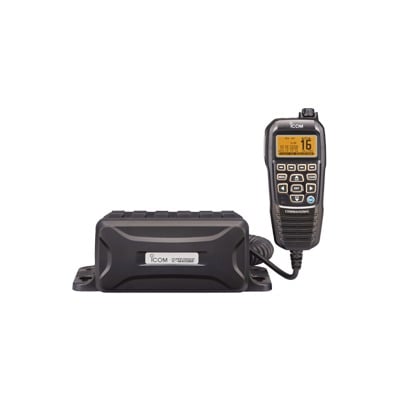 [IC-M400BB] Radio Móvil Marino, 25W, Tx:156.025-157.425MHz, Rx:156.050-163.275MHz, compatible con el sistema Marine Comander, canales CAN,USA,INT, cuenta con opción de GPS incluye microfono.