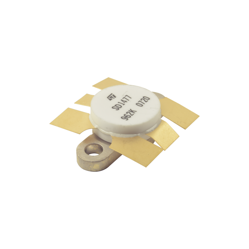 Transistor NPN de Silicón SD1477, 175 MHz, 12.5 Vcc, 100 Watt.