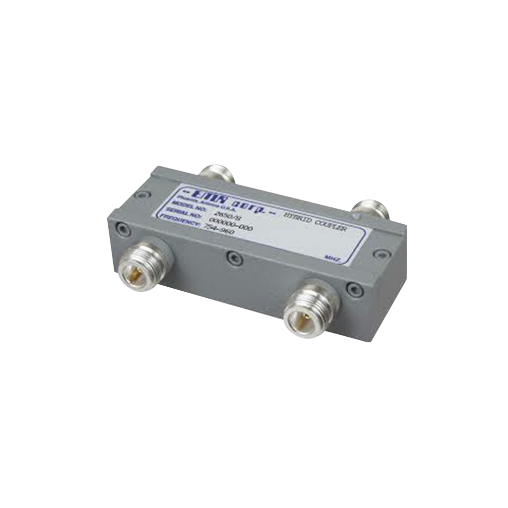 [2550/5A] Acoplador Hibrido para 2 Canales, 406-512 MHz, Carga de 125 Watt, N Hembras.