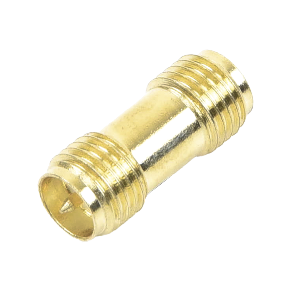 [TT-COU-SMA-2RP-F] Adaptador Barril de SMA Hembra Inverso a SMA Hembra Inverso, Oro/ Oro/ Teflón,