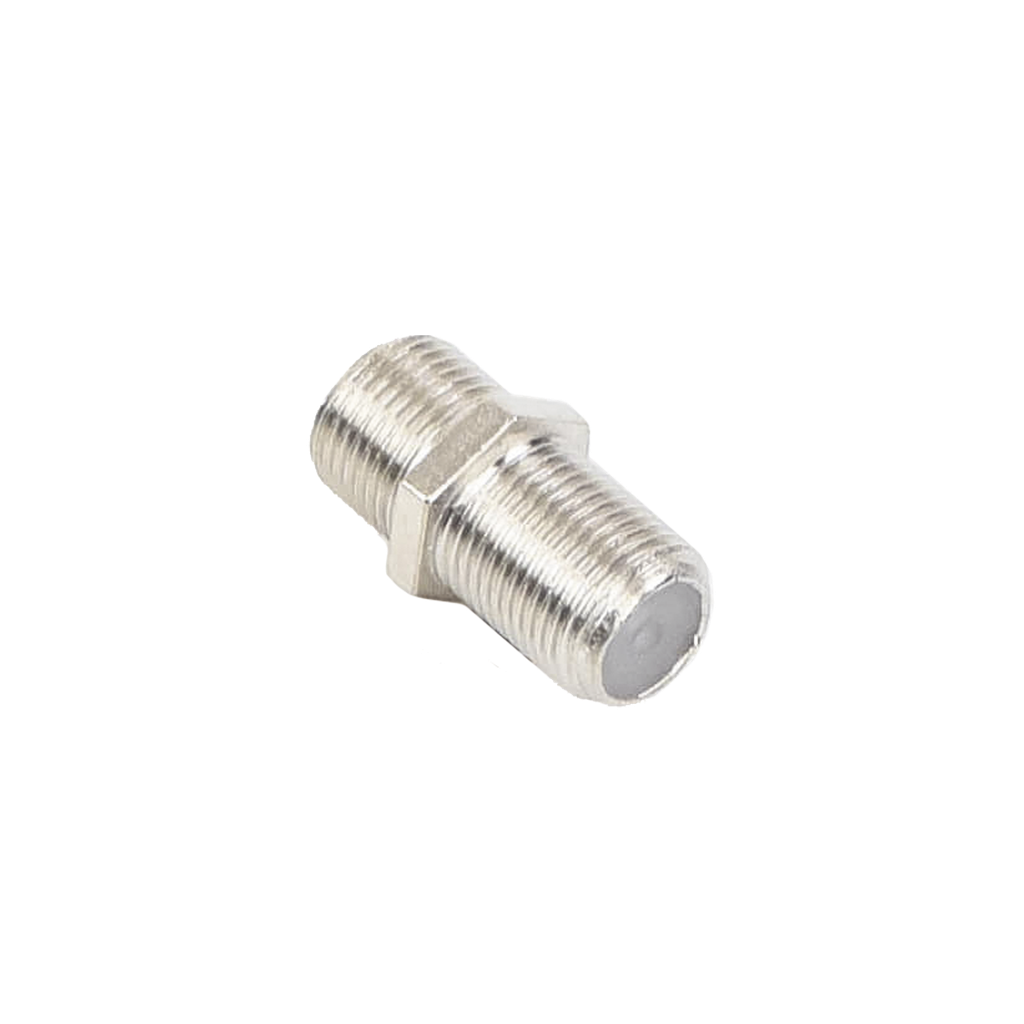 [RFF-1476] Adaptador Barril para 75 Ohm, de Conector F Hembra a F Hembra, Níquel/ Estaño/ Polietileno.