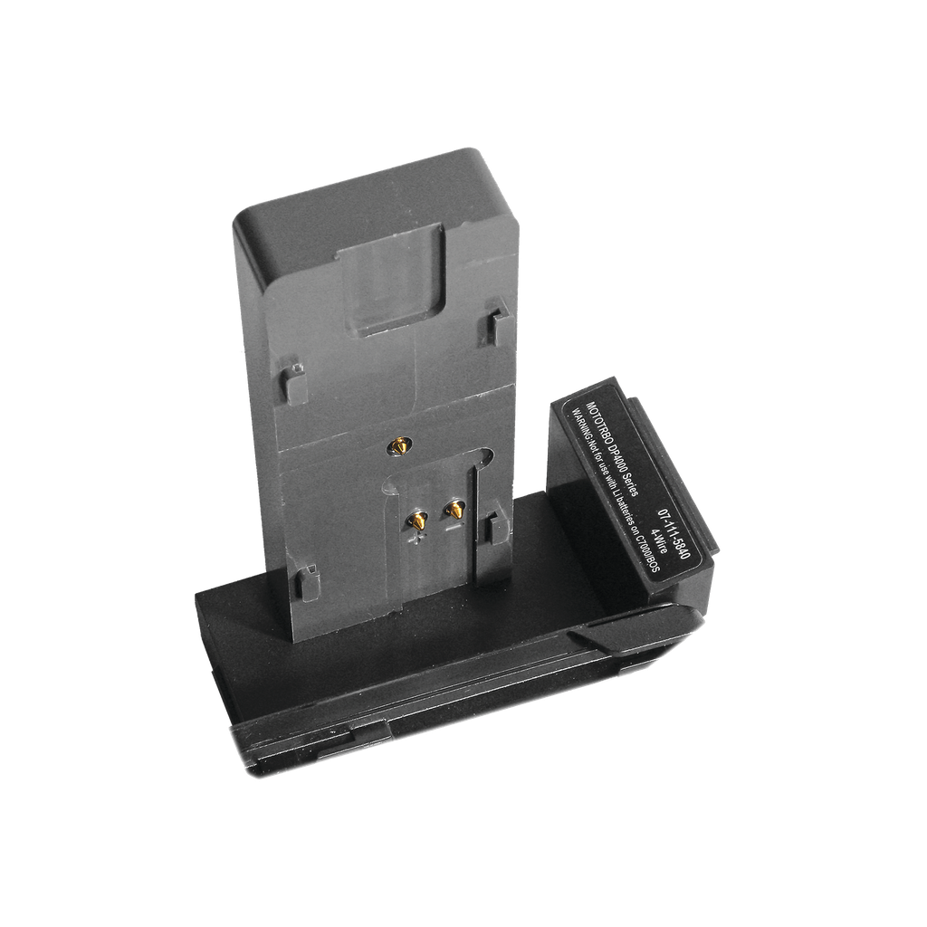 [07-111-5840] Adaptador de batería para ANALIZADOR C7X00-C SERIES para batería PMNN4488AR/ 4409/ NNTN8129AR, para radios APX1000-4000/ DP4400-4801/ XPR3300-7580, DGP5050/5550/6150, DEP550/e, DEP570.