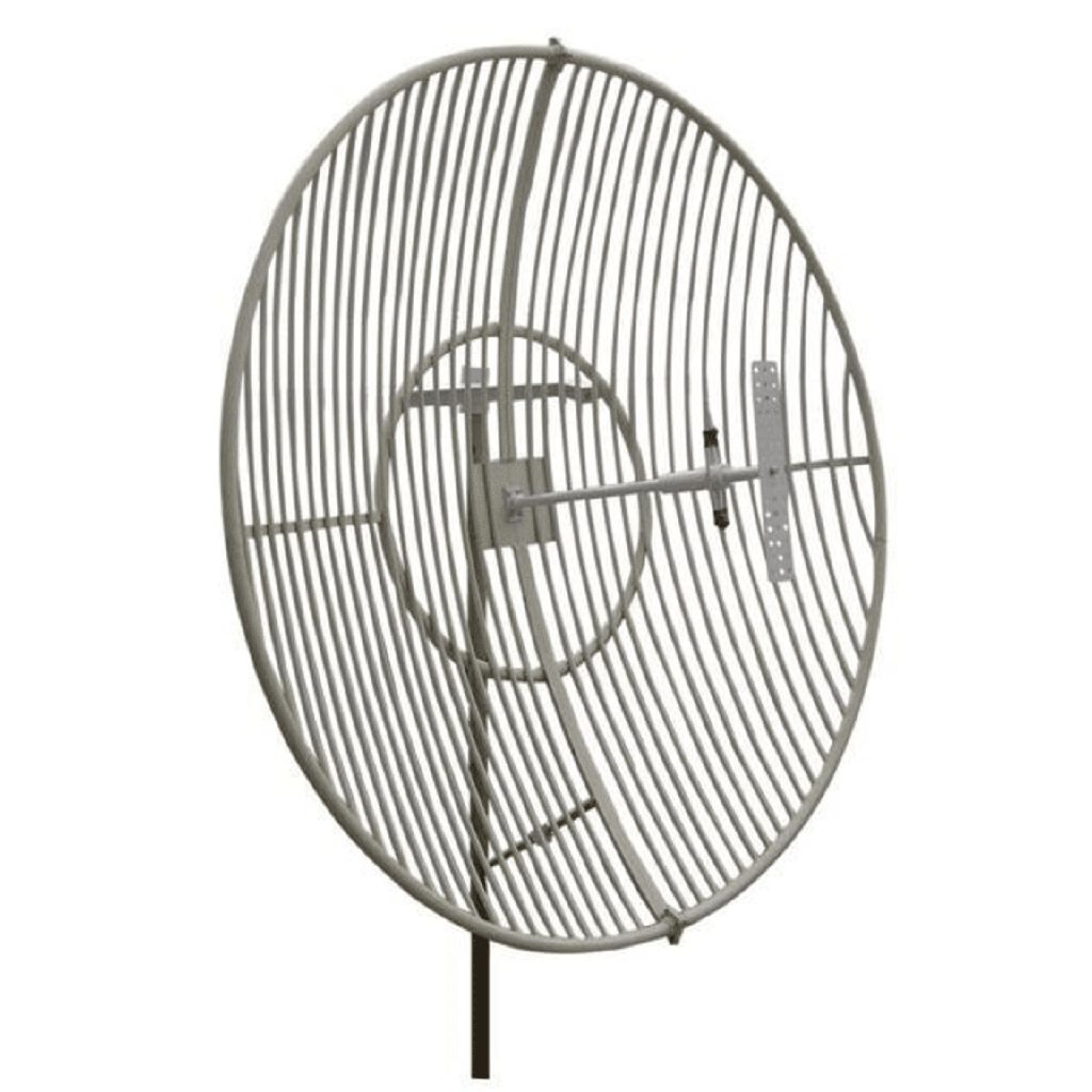 Antena Parabólica de Rejilla | 824-894 MHz | 21 dBi de Ganancia | Cubre muy bien la Banda 5 (850 MHz) Celular. Antena Donadora que se utiliza para los amplificadores de señal celular para cubrir comunidades alejadas.