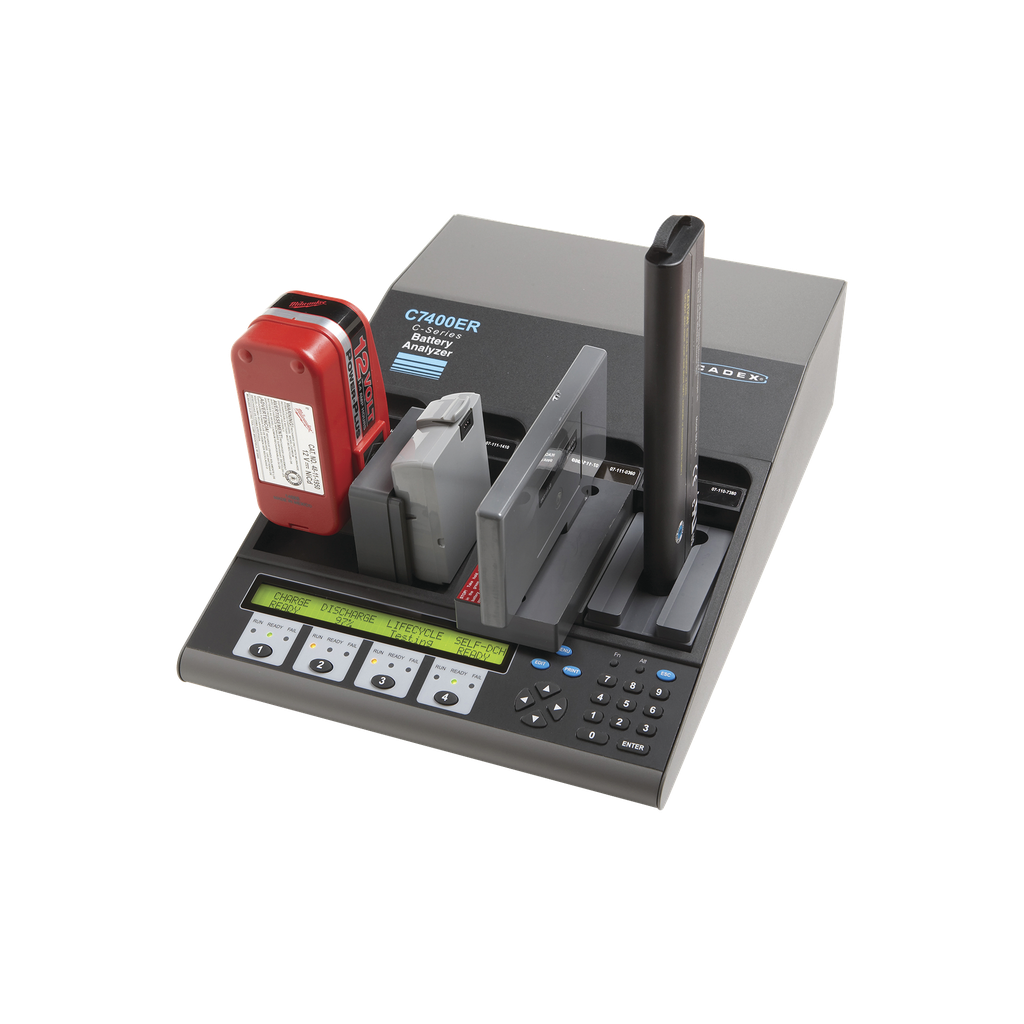 [07-740-1100] CADEX 7400ER-C Analizador de baterías de 4 cavidades (170 W) no incluye adaptadores.