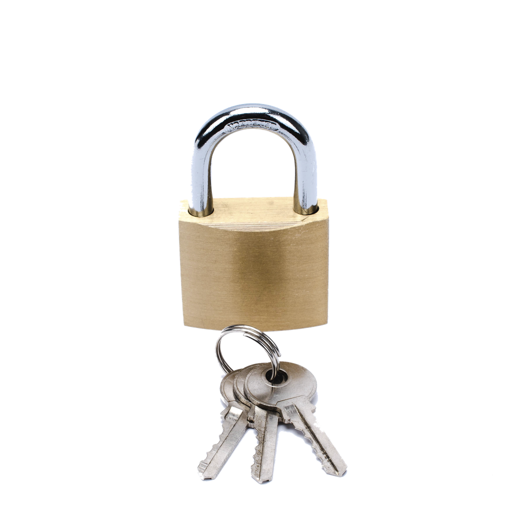 [PST-A010-03] Candado de Latón Cuerpo 40 x 40 mm Con 3 Llaves. Diam. de Perno: 6.2 mm