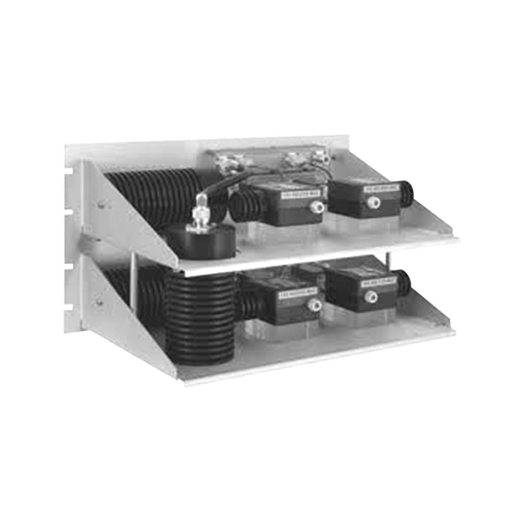 Combinador Hibrido para Rack 19, 400-512 MHz, 2 Canales, Doble Aislador, 100/ 150 Watt, N Hembras.