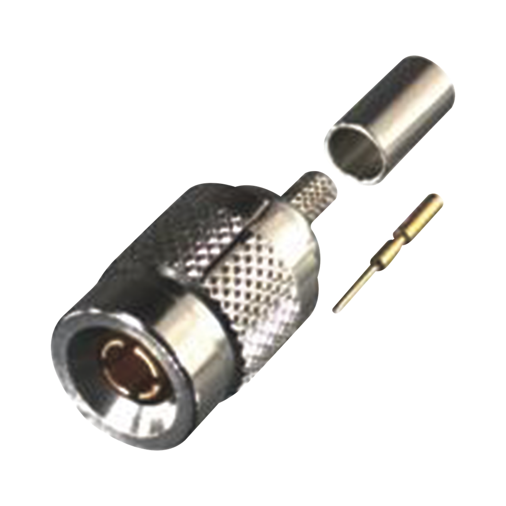 Conector 1.0/ 2.3 Macho de Anillo Plegable para Cables RG-174/U, RG-316/U, Níquel/ Oro/ Teflón.