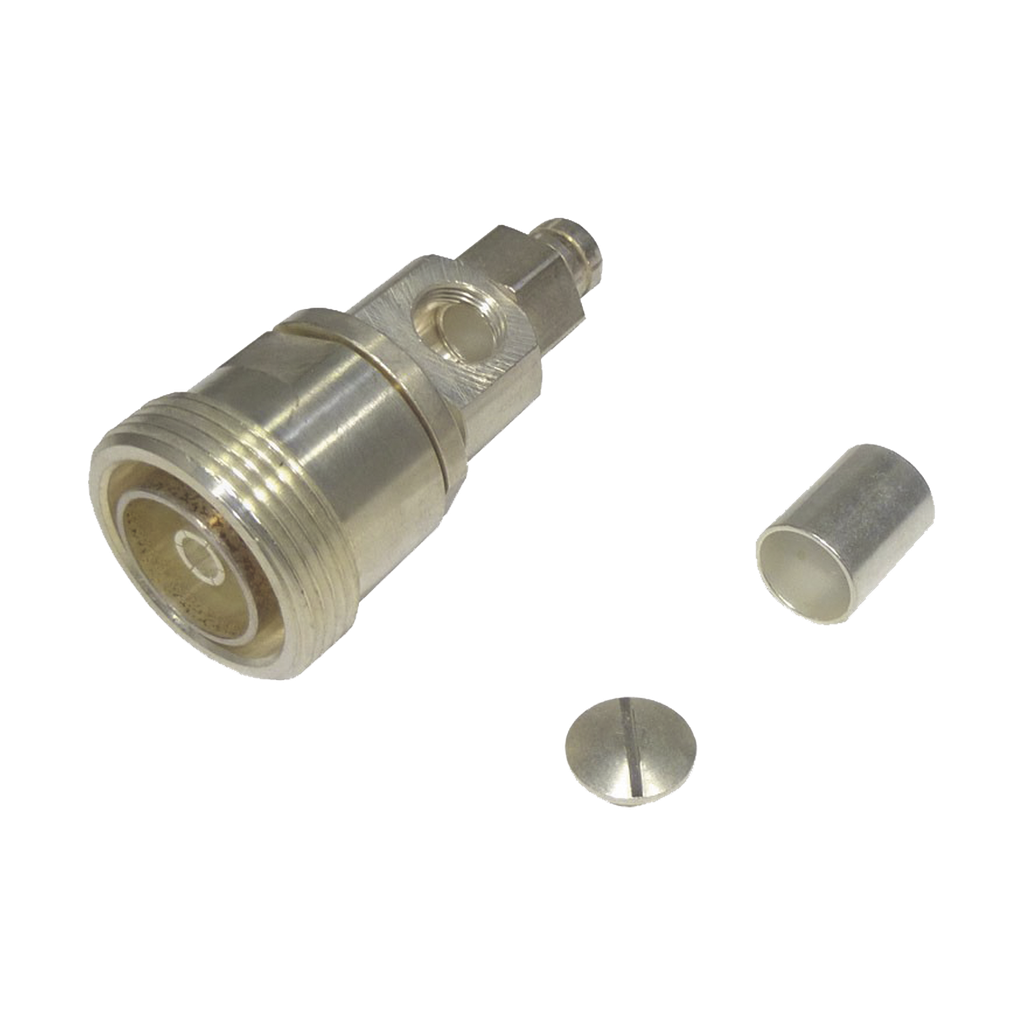 [RFD-1630-2-E] Conector DIN 7-16 Hembra de Anillo Plegable, COMBO (En Linea ó en A/R), para cables LMR-400, 9913, CNT-400, RG-8/U.