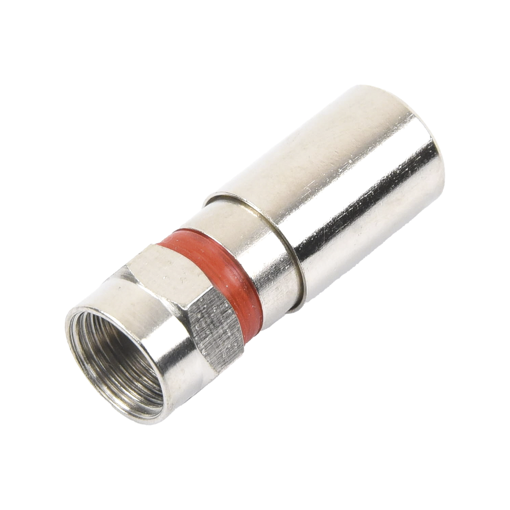[TT-CON-510-RG59] Conector F Macho de Compresión, Metálico para cable RG-59, Cuerpo de Bronce Niquelado.