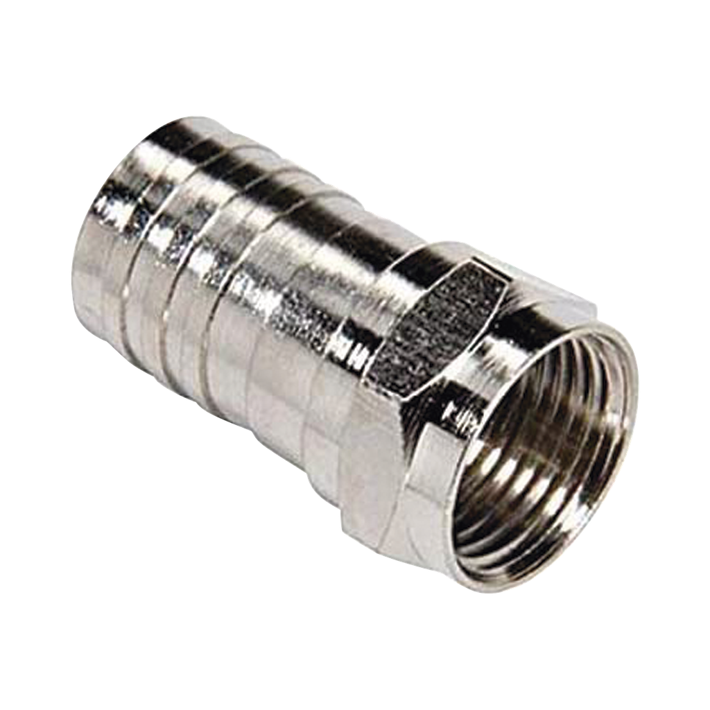 [TT-CON-534] Conector F Macho, Plegable de Doble Blindaje para cable RG-6, Cuerpo de Bronce Niquelado.