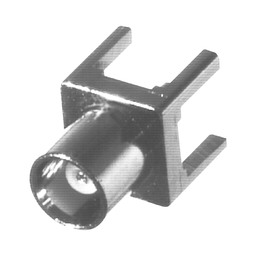 Conector MCX Hembra de Montaje Vertical para PCB con Terminal y 4 Patas, Oro/ Oro/ Teflón.