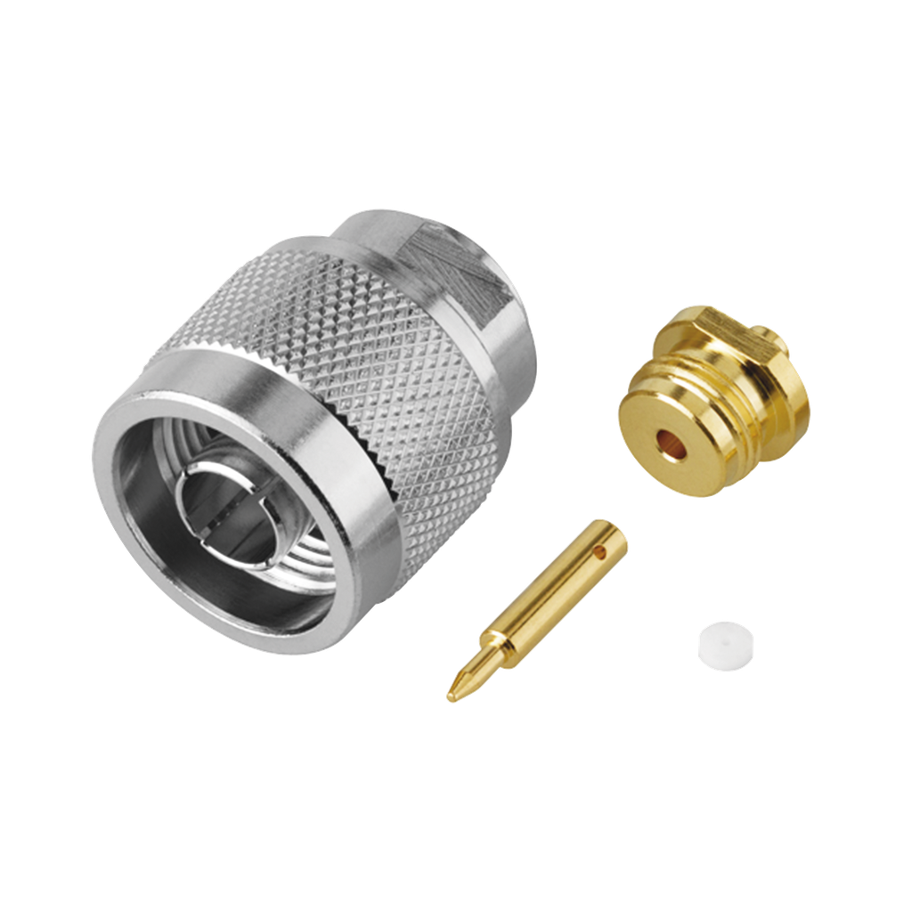 Conector N Macho, Soldable Directo en Cable Semi-Rígido de 0.085, Cables el Grupo SR1, Níquel/ Oro/ Teflón.â??