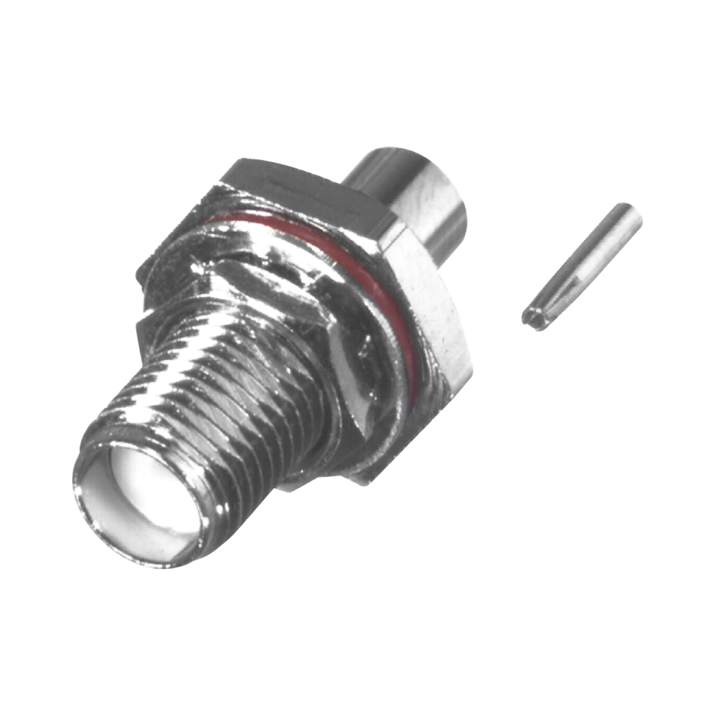 [RSA-3560-1-047] Conector SMA Hembra, Hermético, para Montaje de Panel Trasero, en Cable Semi-Rígido de 0.047 de Diámetro, Grupo SR0, Oro/ Oro/ Teflón.