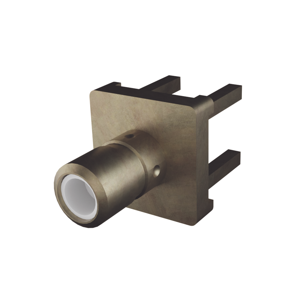 [RSB-350-1] Conector SMB Hembra (PIN Macho) Montaje Vertical para PCB, 75 Ohm, Oro/ Oro/ Teflón.