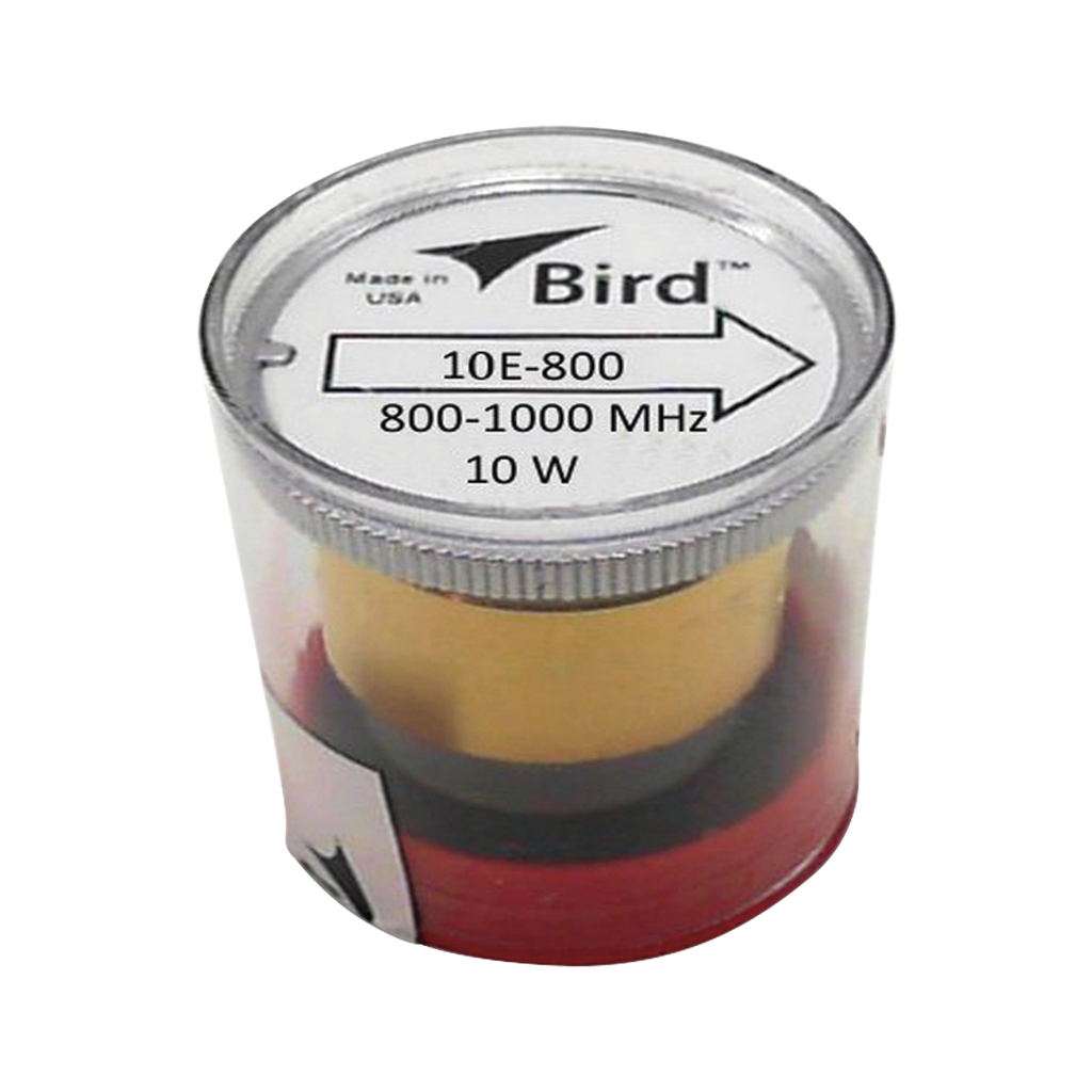 [10E-800] Elemento de 10 Watt en Línea 7/8 para Wattmetro BIRD 43 en Rango de Frecuencia de 800 a 1000 MHz.