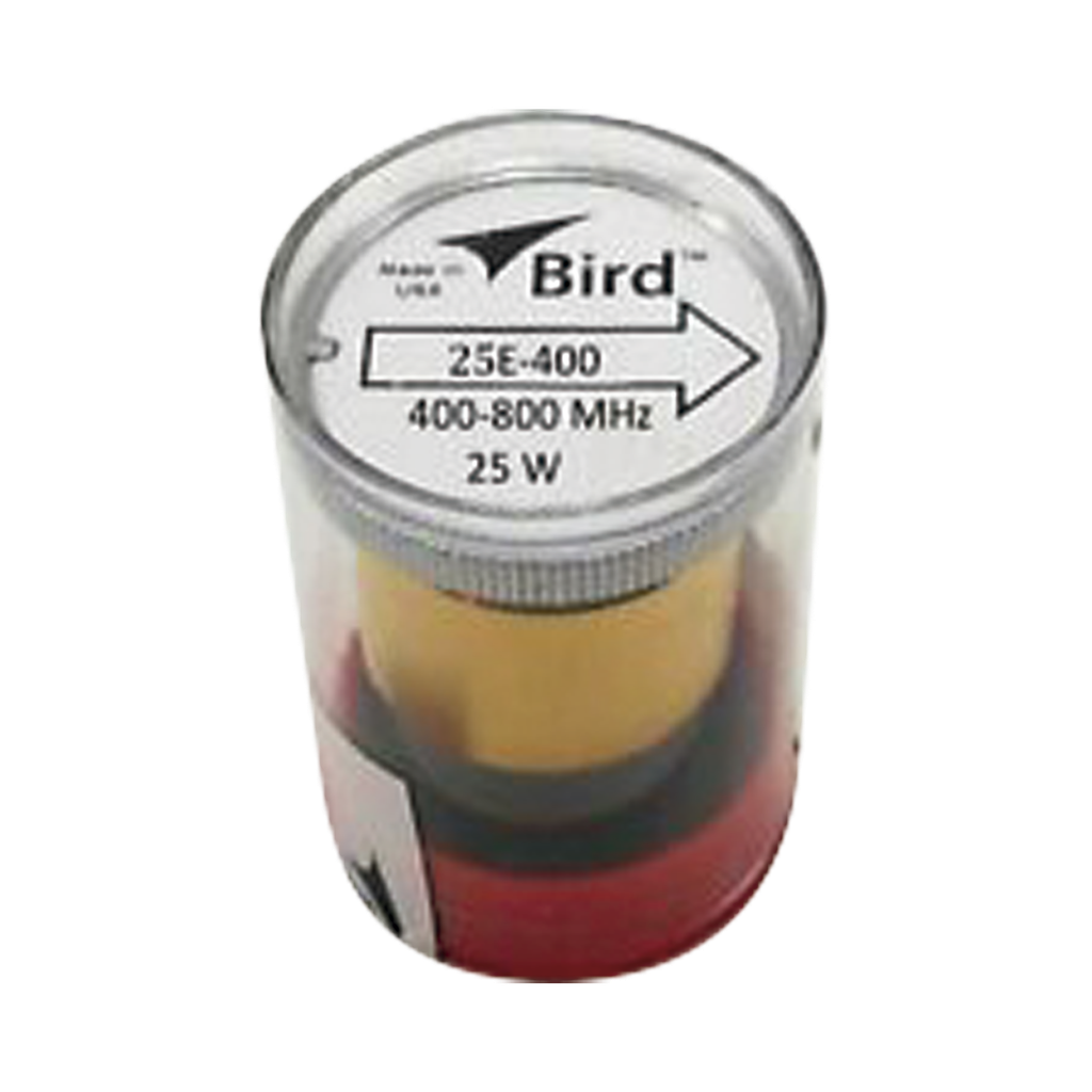 Elemento de 25 Watt en linea 7/8 para Wattmetro BIRD 43 en Rango de Frecuencia de 400 a 800 MHz.