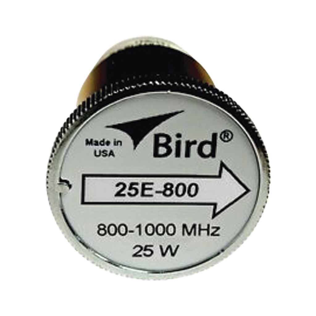 Elemento de 25 Watt en linea 7/8 para Wattmetro BIRD 43 en Rango de Frecuencia de 800 a 1000 MHz.