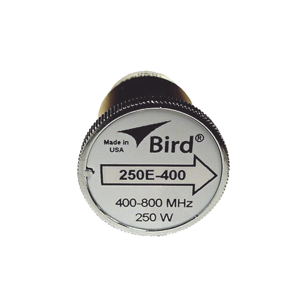 Elemento de 250 Watt en Línea 7/8 para Wattmetro BIRD 43 en Rango de Frecuencia de 400 a 800 MHz.