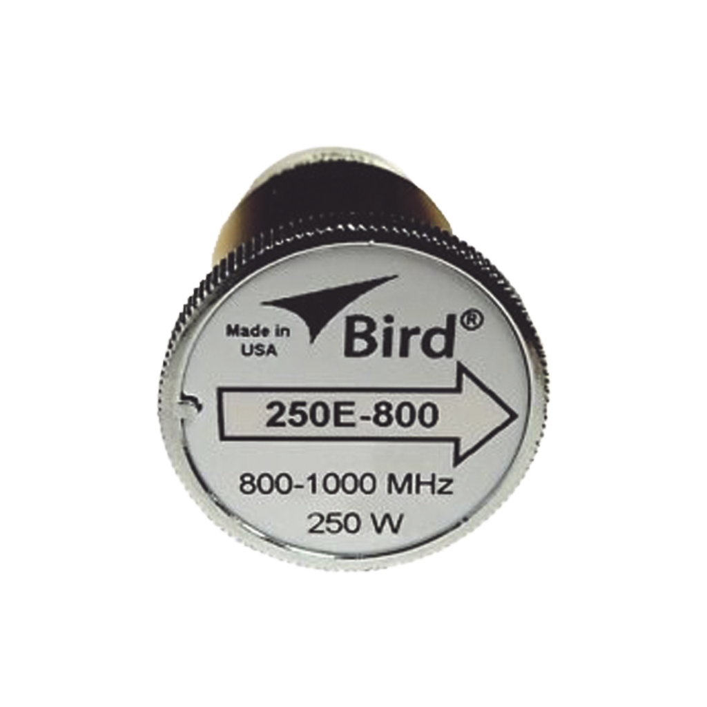 Elemento de 250 Watt en Línea 7/8 para Wattmetro BIRD 43 en Rango de Frecuencia de 800 a 1000 MHz.