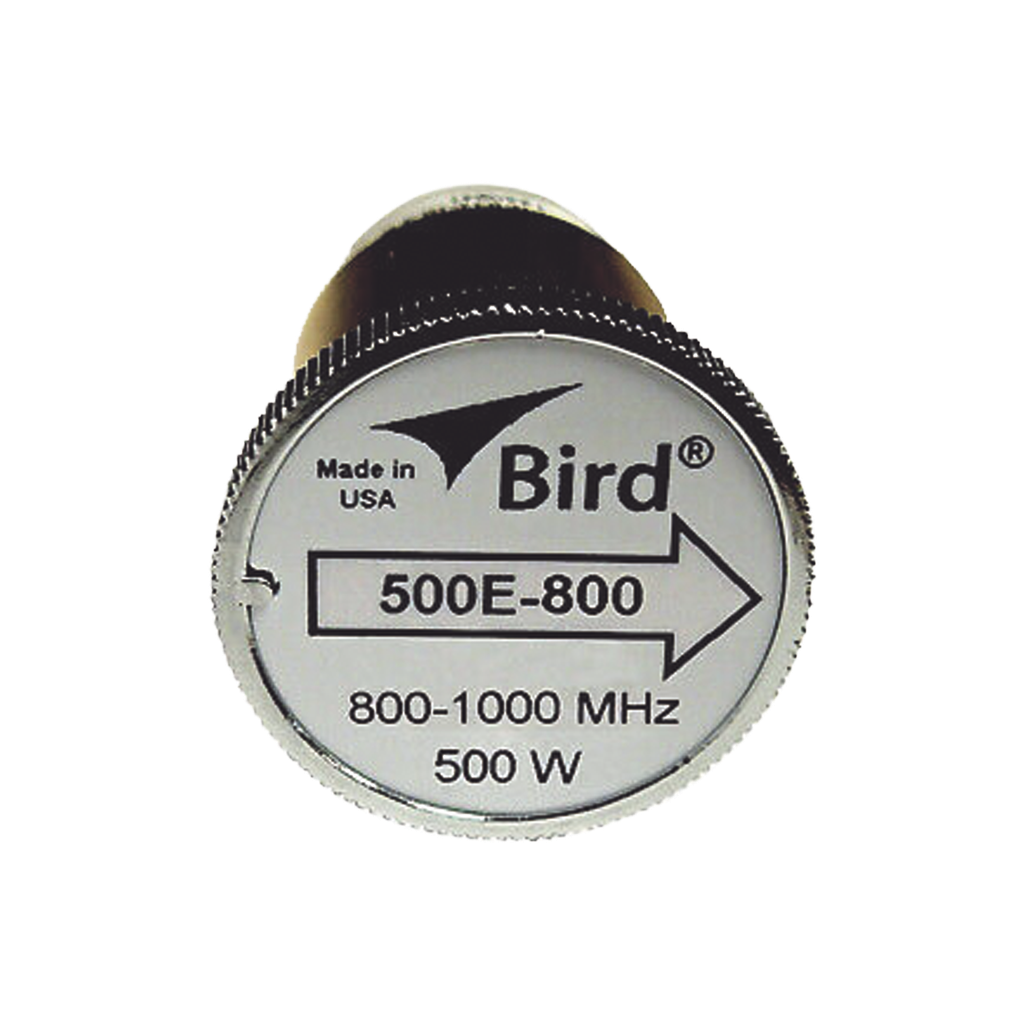 Elemento de 500 Watt en Línea 7/8 para Wattmetro BIRD 43 en Rango de Frecuencia de 800 a 1000 MHz.