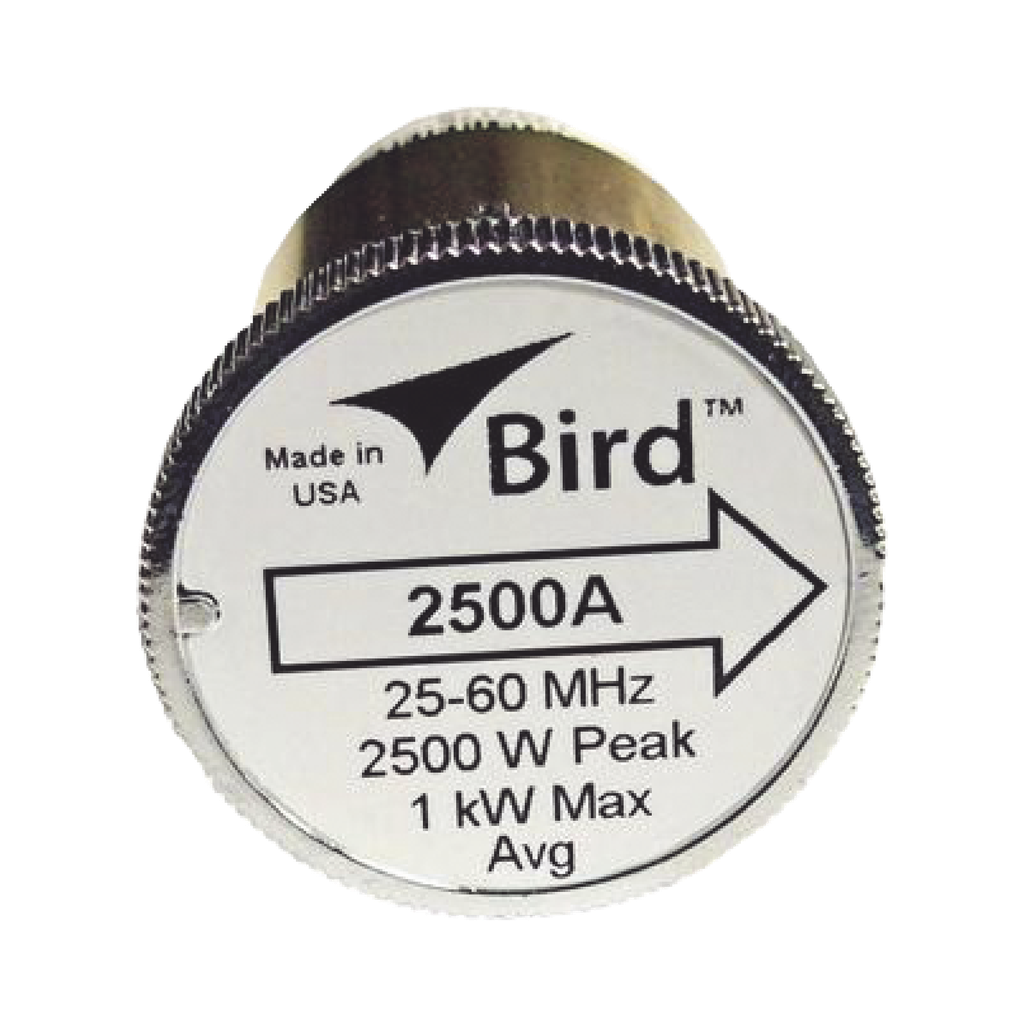 Elemento de Potencia en linea 7/8 a 2500 Watt para Wattmetro BIRD 43 en el Rango de Frecuencia de 25 a 60 MHz