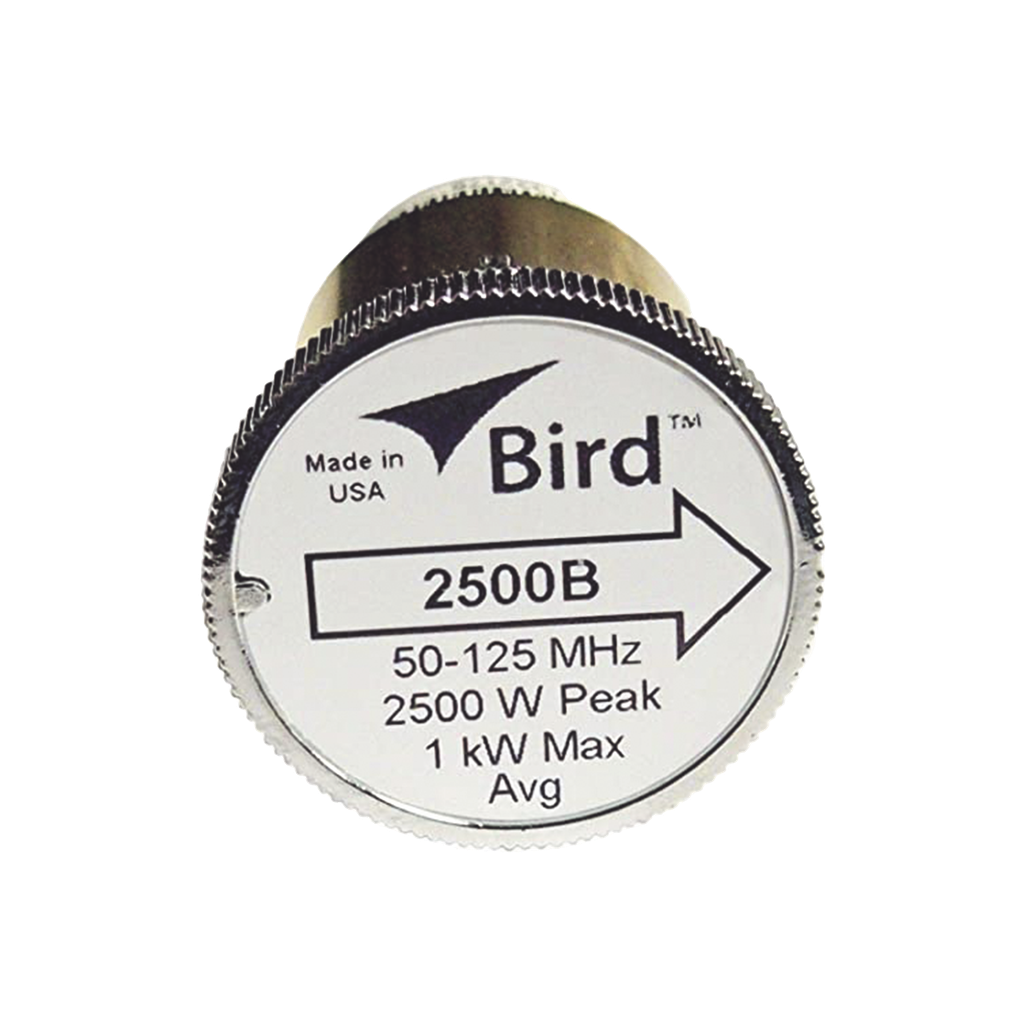 Elemento de Potencia en linea 7/8 a 2500 Watt para Wattmetro BIRD 43 en Rango de Frecuencia de 50 a 125 MHz