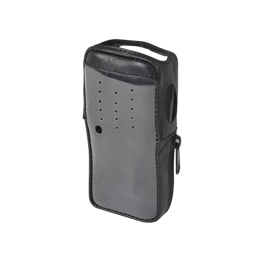 [FSMTK-2000V2] Funda de Piel Reforzada, Versión 2 de Fácil Acceso y Cubierta Frontal de Plástico Transparente para los Radios TK-2000KV2, TK-3000KV2