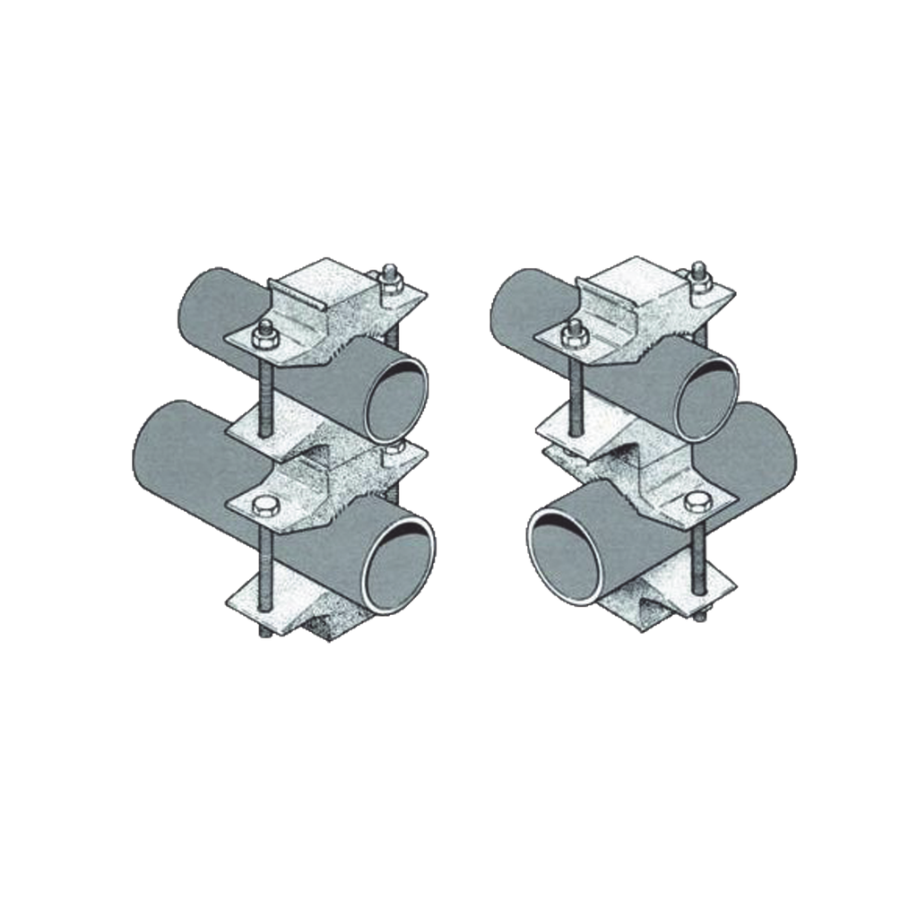 Juego Sencillo en Aluminio de Abrazadera Dual para Mástiles de 3.81 a 7.31 cm. de Diámetro (REQ. 2 x Antena).