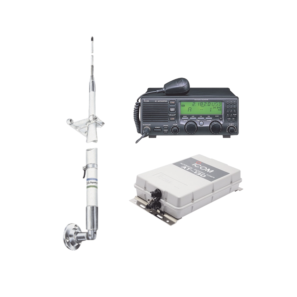 [IC-M700PRO-KIT1] Kit de radio IC-M700pro con sintonizador de antena AT-130 y antena HF Shakespeare 390